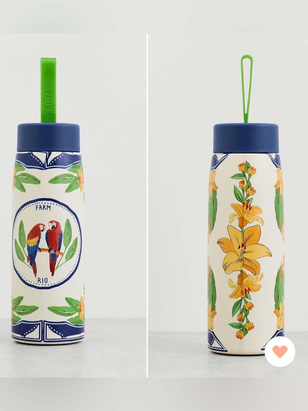 FARM Rio Stainless Steel Parrot & Lily Insulated Bottle